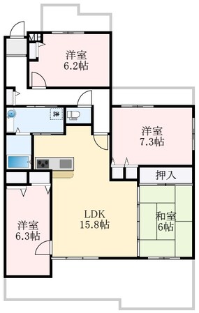 ユニライフ和泉中央A棟の物件間取画像